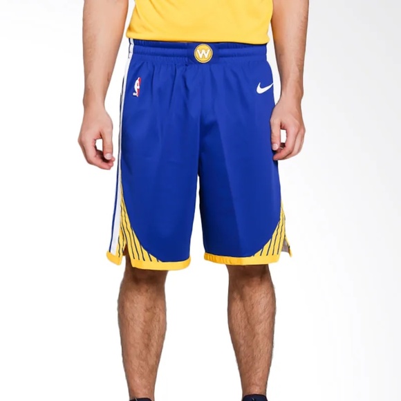 Nike Golden State Warriors Aeroswift Authentic Shorts 866383-495 (Blue/Gold) - Picture 2 of 4